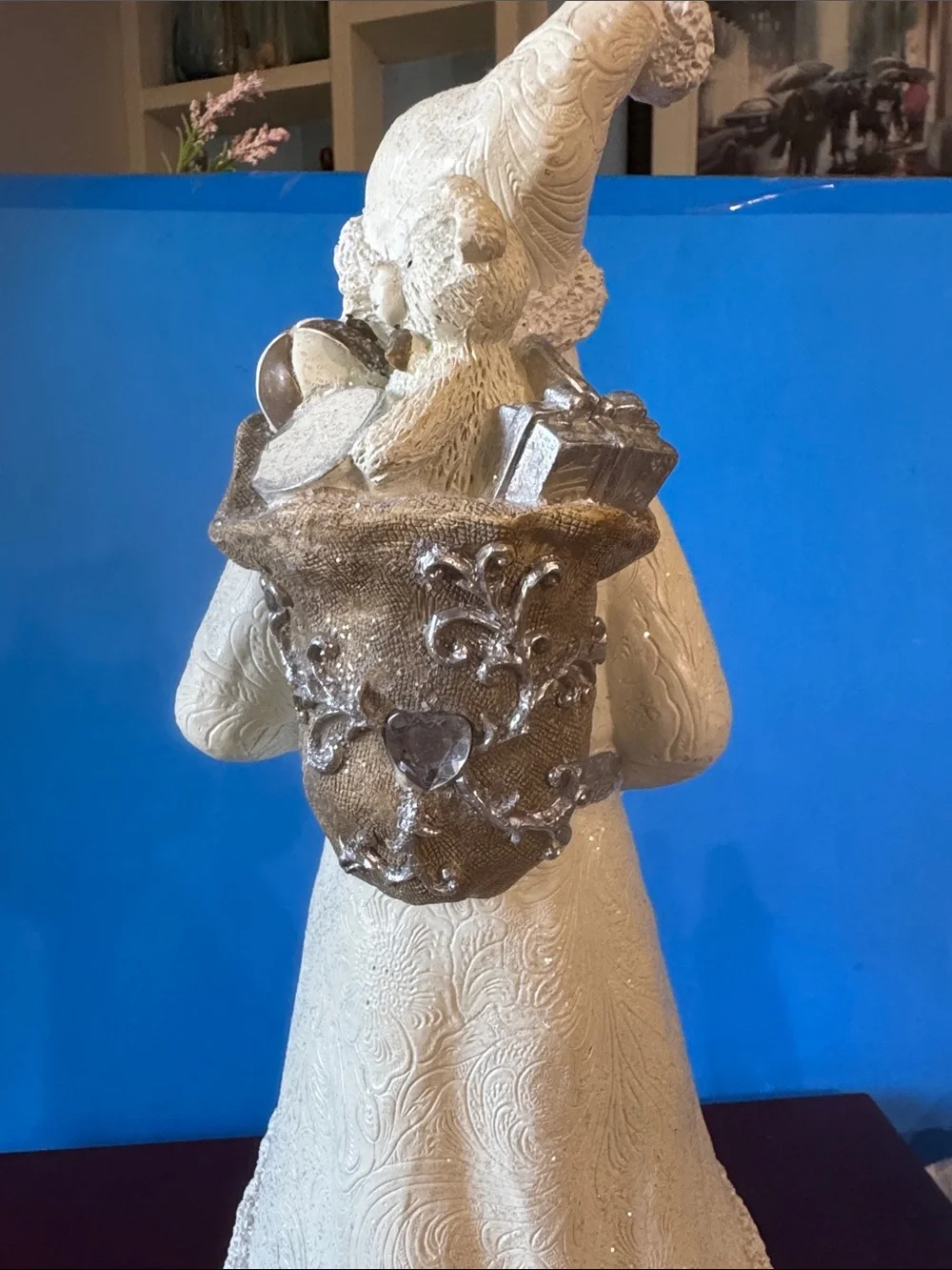 Festive Cream old world Santa Figurine Holiday Decoration